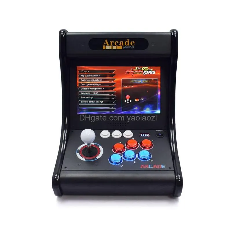 pandora os 6067 games 10 inch lcd arcade console bartop cabinet light button retro video arcade table machine