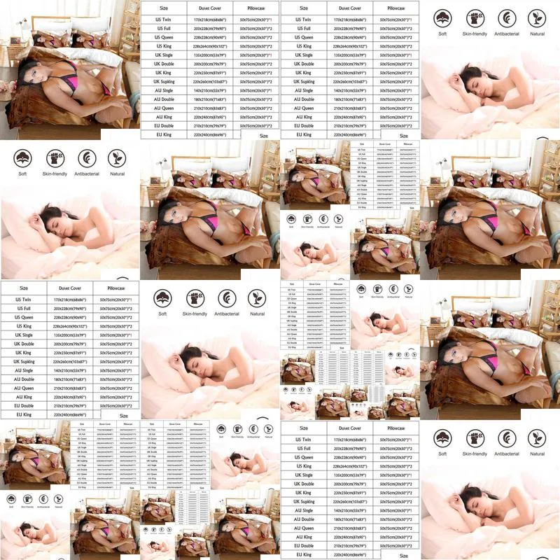 Bedding Sets Bedding Sets Y Beach Bikini Women Set Duvet Er With Cases Locomotive Comforter Bed Linens Bedclothes L221025 Drop Deliver Dh6Bg