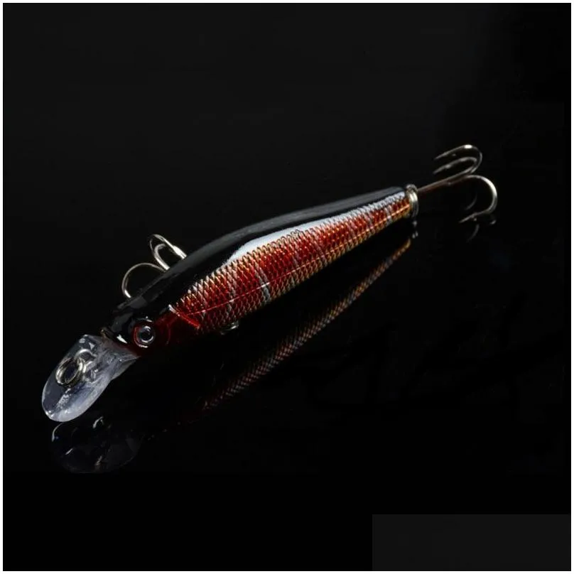 5 colour laser lines minnow fishing lures bass crankbait hooks tackle crank baits opp bag packing 8.4g 8.5cm / 3.35