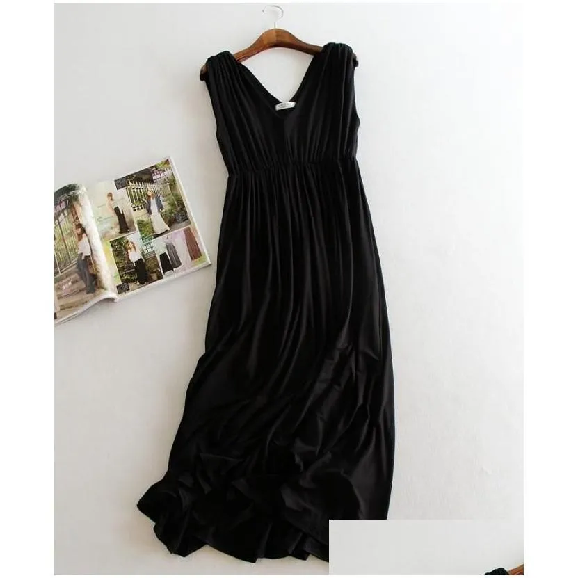 Maternity Dresses Women`s Comfortable Casual Daily Wear Pregnant Solid Color Dress Modal Cotton For Part Gown Po Shoot
