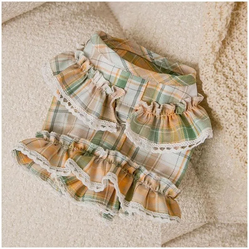 Dog Apparel Small Dress Spring Summer Fashion Plaid Harness Cat Sweet Skirt Puppy Cute Designer Vest Pet Clothes Poodle Chihuahua
