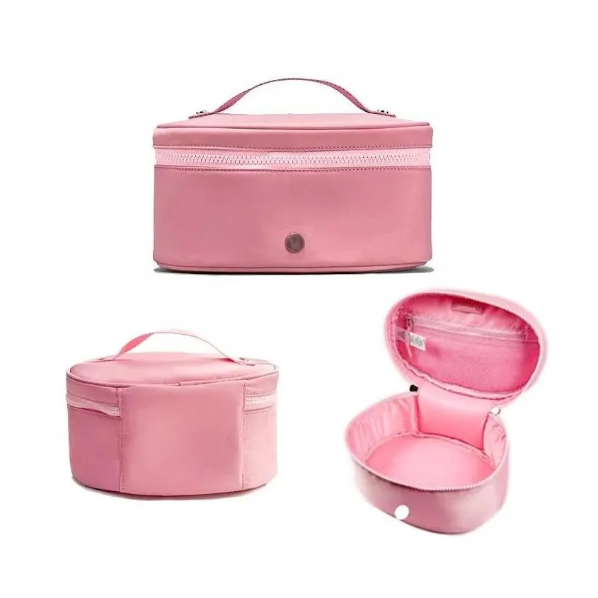 Lu makeup bag pink Outdoor Bags Women Oval Kit 3.5L Gym Makeup Storage Bags Cosmetic Bag Fanny Pack Purses