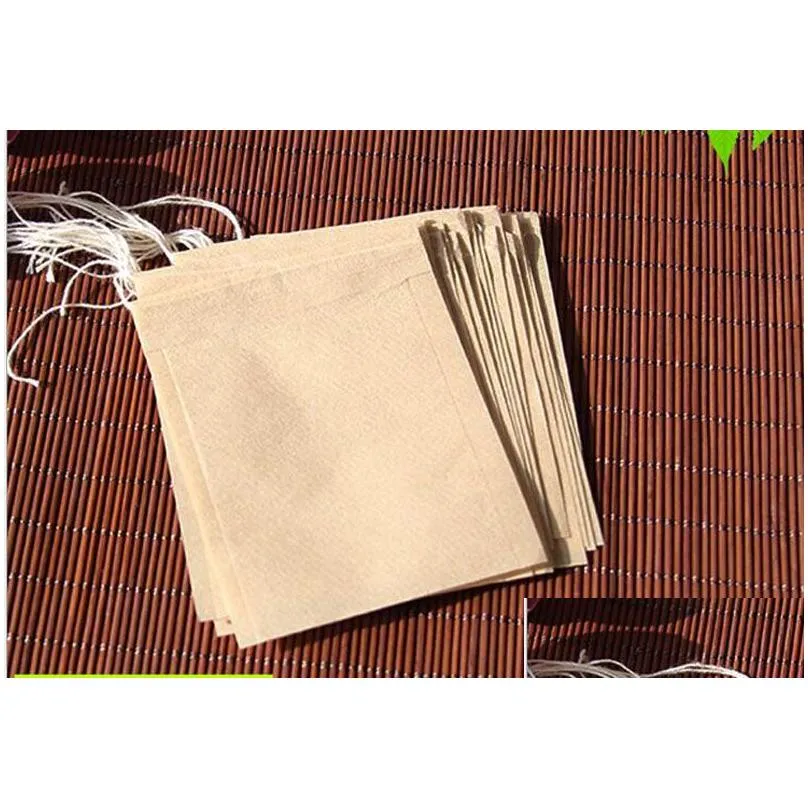 Coffee & Tea Tools 60 X 80Mm Wood Pp Filter Paper Disposable Tea Strainer Filters Bag Single Dstring Heal Seal Bags No Bleach Go Green Dhun8