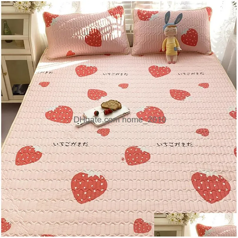 mattress pad lovely cartoon pattern latex bed mat kit for summer cold feel rayon cool and pillow cases cozy sleeping cooling 230626