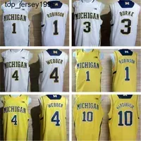 College Michigan Wolverines Tim Hardaway Jr 1 Glenn Robinson III 3 Trey Burke Chirs Webber 41 Glen Rice Basketball Jerseys shirt