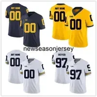 Custom Michigan Wolverines College any name number embroidery Football Stitched Jersey Youth women`s Mens Size S-4XL
