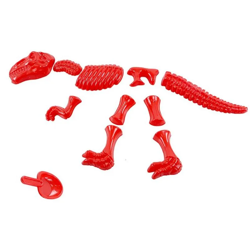 Bath Toys Summer Abs Plastic dino Baby Play sand tools with Funny Sand Mold Set Dinosaur Skeleton Bones Beach Toy Kids Children 230919