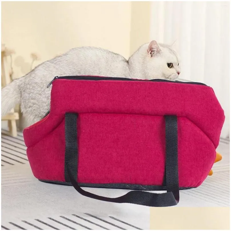 Cat Carriers Portable Pet Travel Handbag Dog Carrier Bag With Zipper Semi-Enclosed Carrying For