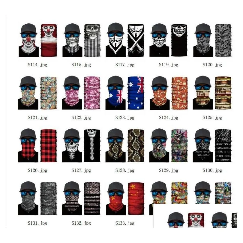 skull half face mask scarf bandana bike motorcycle dustproof scarf neck scarves masks cycling festival cosplay ski biker headband