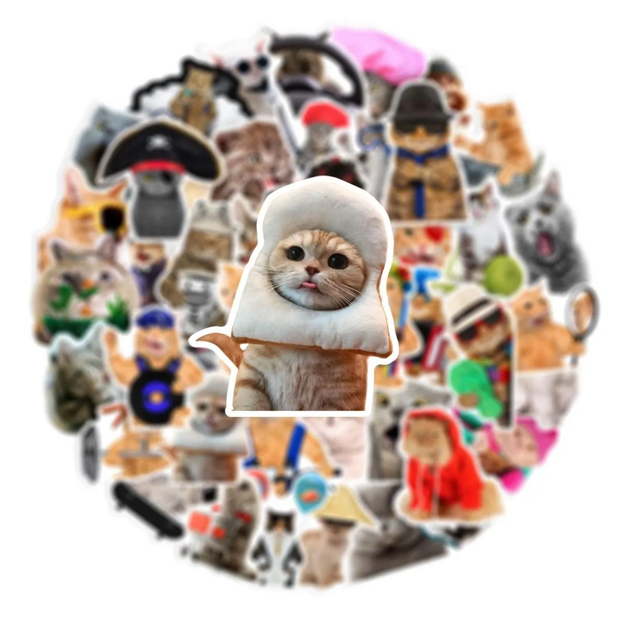 Car Stickers 66Pcs Cute Cat Stickers Funny Vinyl Decals For Laptop Water Bottle Phone Lage Sticker Kids Teens Boys Drop Delivery Autom Dhlyt