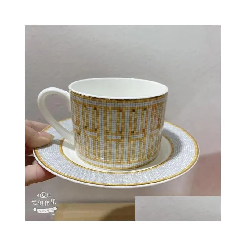 Cups Saucers Classic European Bone China Coffee And Tableware Plates Dishes Afternoon Tea Set Home Kitchen With Gift Box