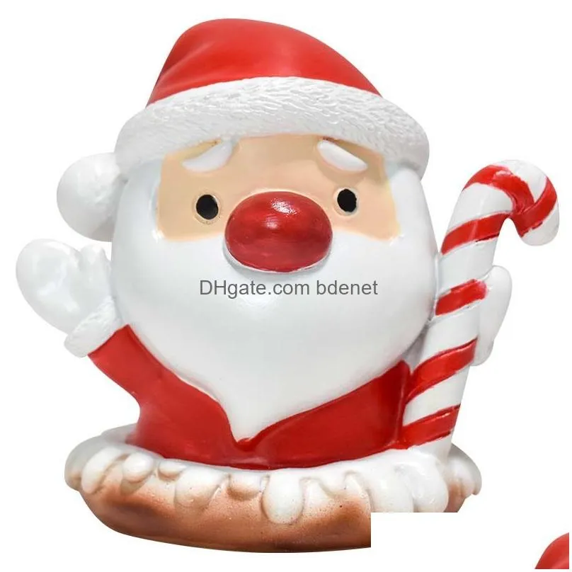 Christmas Decorations Creative Resin Christmas Decorations Ornaments Home Childrens Room Desktop Small Santa Claus Gift Drop Delivery Dhbx9