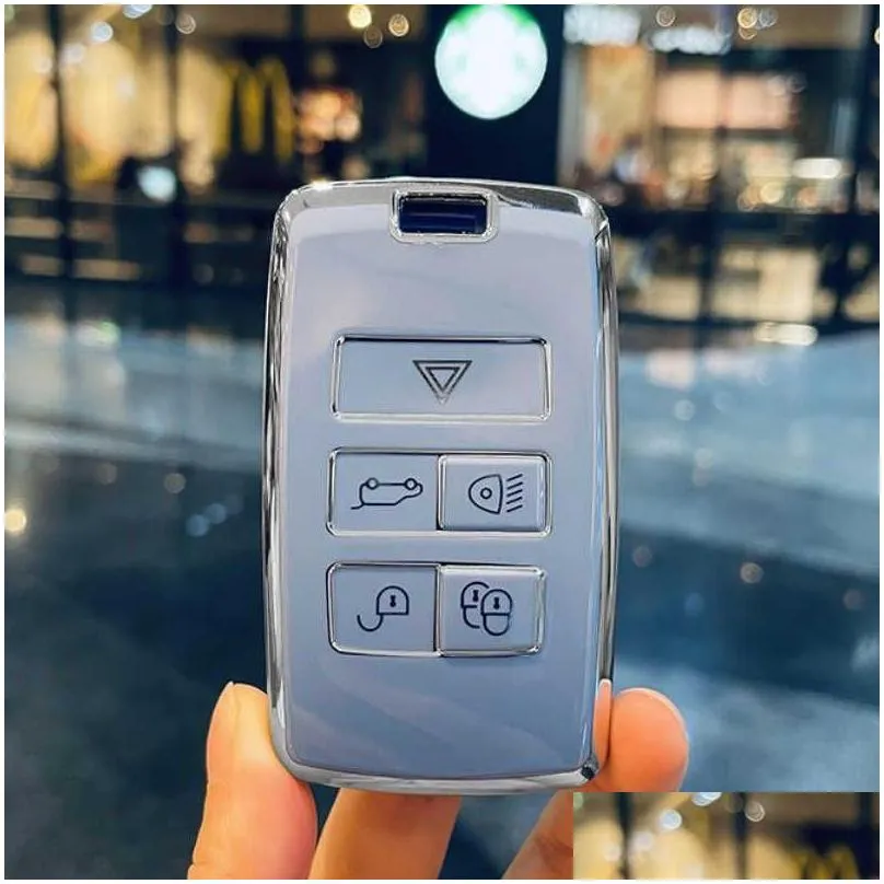 Car Key Tpu Car Case For Land Range R Sport Evoque Velar Disery 5  Xe Xf E-Pace F-Pace A9 Keys Er Accessories 0109 Drop Delivery Dhbxn
