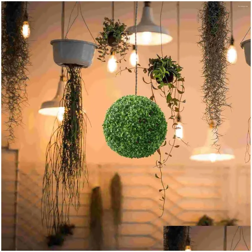 Decorative Flowers & Wreaths Decorative Flowers Topiary Artificial Boxwood Hanging Faux Outdoor Ornament Simated Fake Decor Greenery C Dhi8A