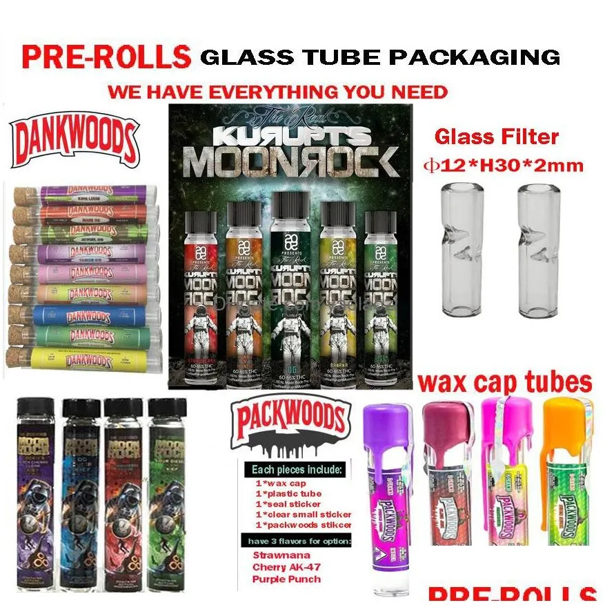 boxes full types joint prerolls glass tube packagings dankwoods packwoods moonrock pre-roll joints cork tubes prerolls topshelf rolled