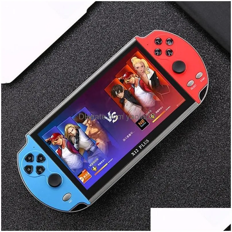 video game consoles player x12 plus 7 inch screen portable handheld games console psp retro dual rocker joystick vs x19 x7plus