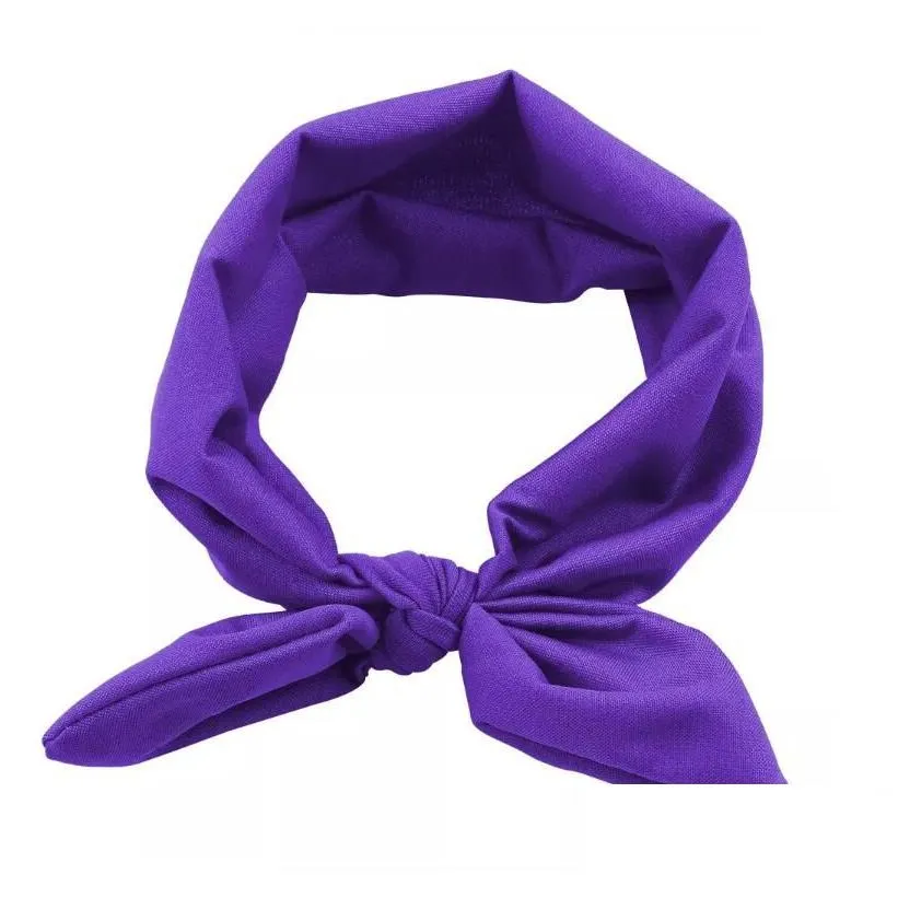 Hair Accessories Children Bunny Ear Headband Scarf Hair Head Band Cotton Bow Elastic Knot Rabbit Baby Kids Accessories Drop Delivery B Dhnqy