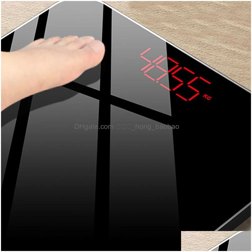 body weight scales lightweight home gym slim usb rechargeable 180kg tempered glass practical digital display universal bathroom scale