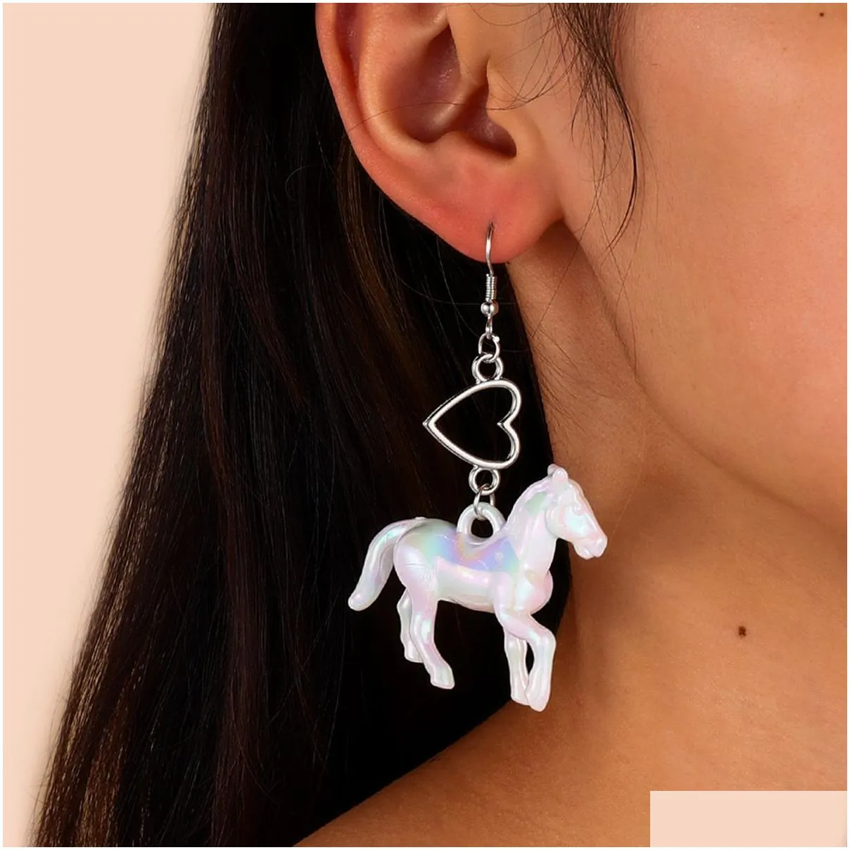 acrylic three-dimensional plastic pony earrings female earrings earrings earrings pendants jewelry decoration