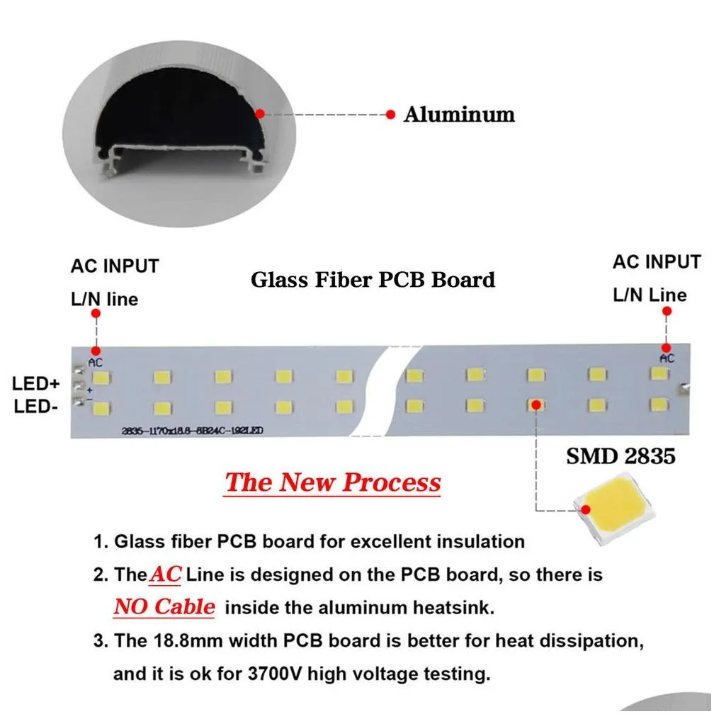 stock in us 28w 4ft led tubes double rows 192leds t8 leds light tubes replacement regular tube lighting ac 110-240v ul fcc