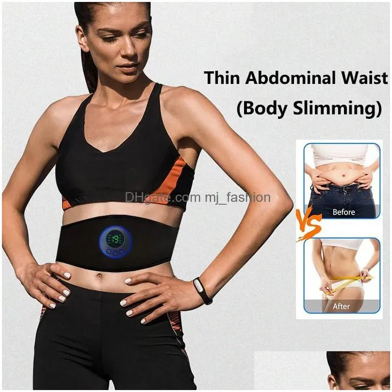 Outdoor Fitness Equipment Outdoor Fitness Equipment Ems Muscle Stimator Abs Abdominal Trainer Toning Belt Usb Recharge Body Belly Home Dh7Pk