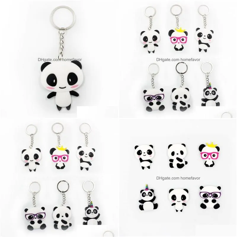 panda keychain men women jewelry silicone key ring party favor