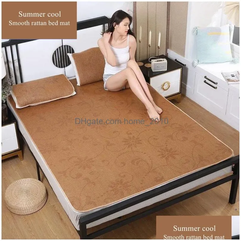 mattress pad yaapeet summer bamboo rattan mattress adult crib cool sleeping mat kit 180cm single double bed folding sheet bed protection pad