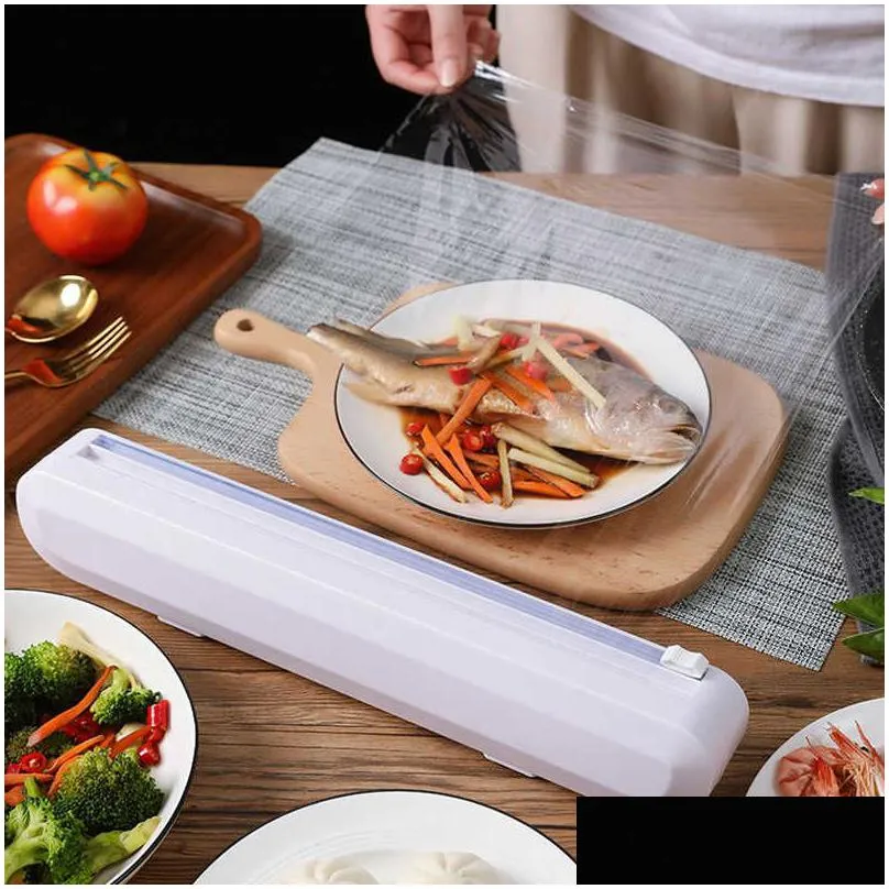 Disposable Take Out Containers Disposable Take Out Containers Plastic Wrap Dispenser Cling Film Cutter Foil Sliding Type Storage  Dhxx4