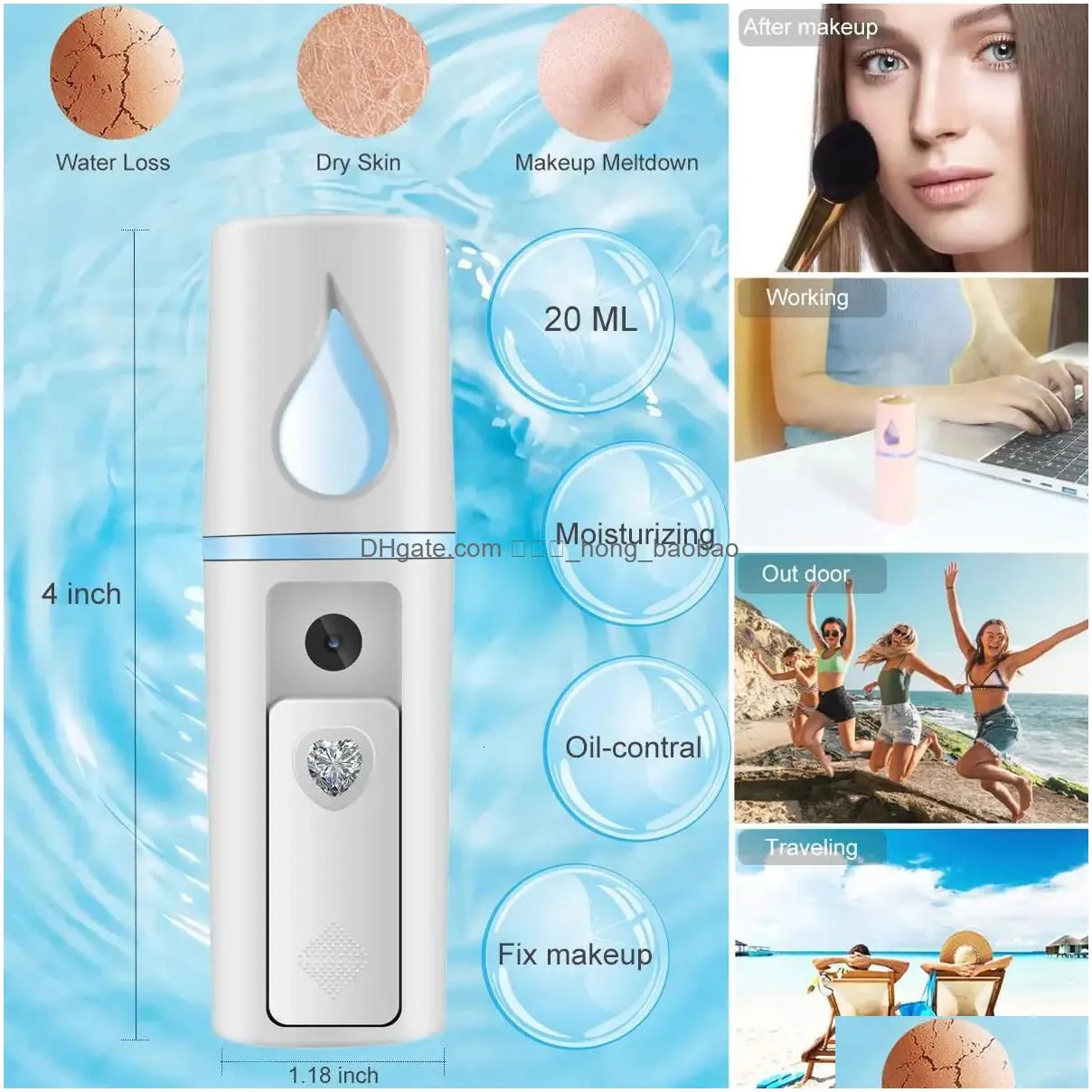 steamer nano mist spray eyelash extensions cleaning pores water spa moisturizing hydrating face sprayer usb rechargeable 231115