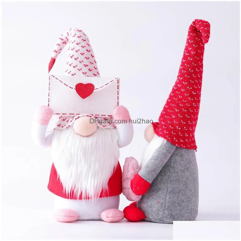 party favor valentines day gnome envelope love faceless gnomes valentines day gifts valentines day doll window props decoration doll