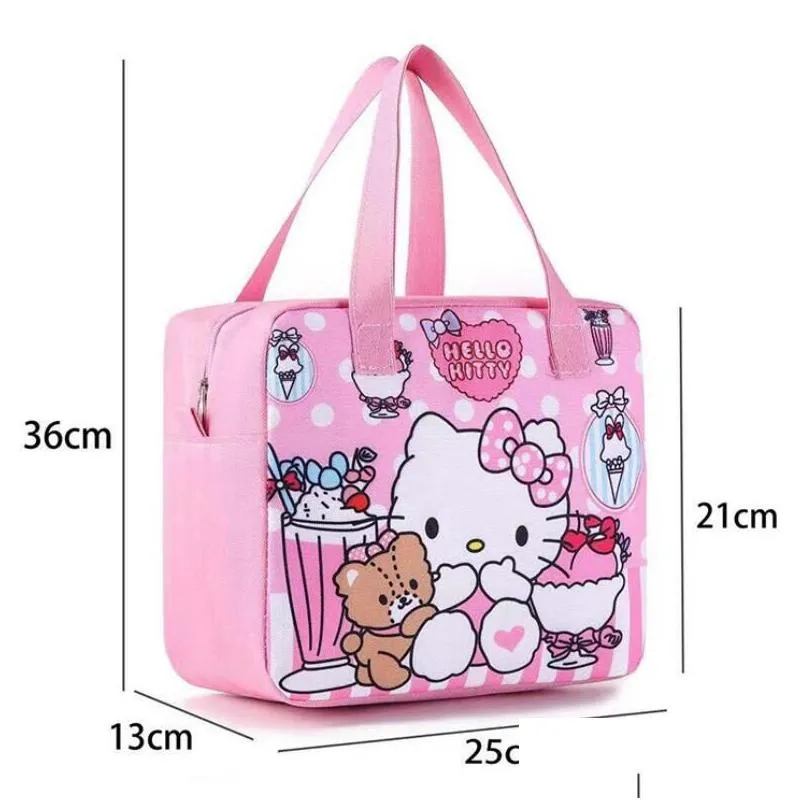 Handbags Kawaii Melody Design Lunch Bags Heat Preservation Waterproof Tote Bag For Student Drop Delivery Baby, Kids Maternity Accessor Dhfhy