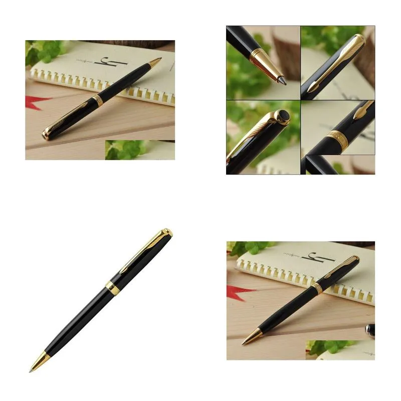 wholesale 3pc office gift sonnet series black golden arrow clip ball point pen