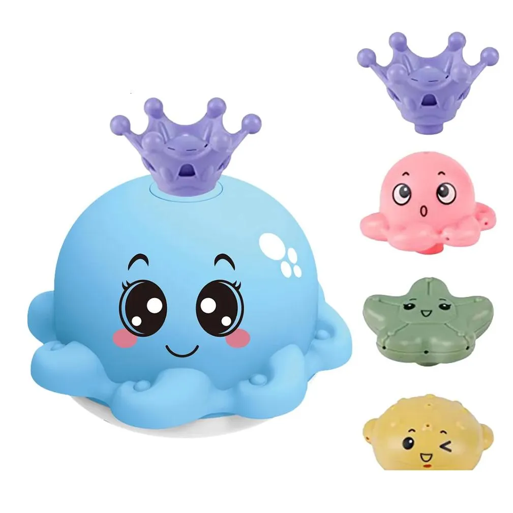 Bath Toys Glowing Children`s Bathtub Toy Cute Cartoon Octopus Water Slide Toy Swimming Pool Children`s Induction 4 Slide 230615