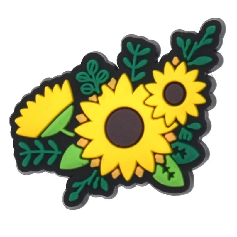 Shoe Parts & Accessories Sunflower Summer Shoe Charms Decoration Accessories Fit For Bracelet Wristband Boys Girls Kids Adts Drop Deli Dhn0B