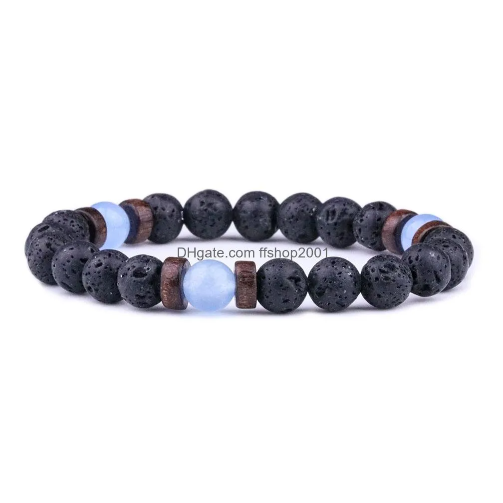 natural moonstone bead tibetan buddha bracelet chakra lava stone  oil diffuser bracelets women men jewelry gift