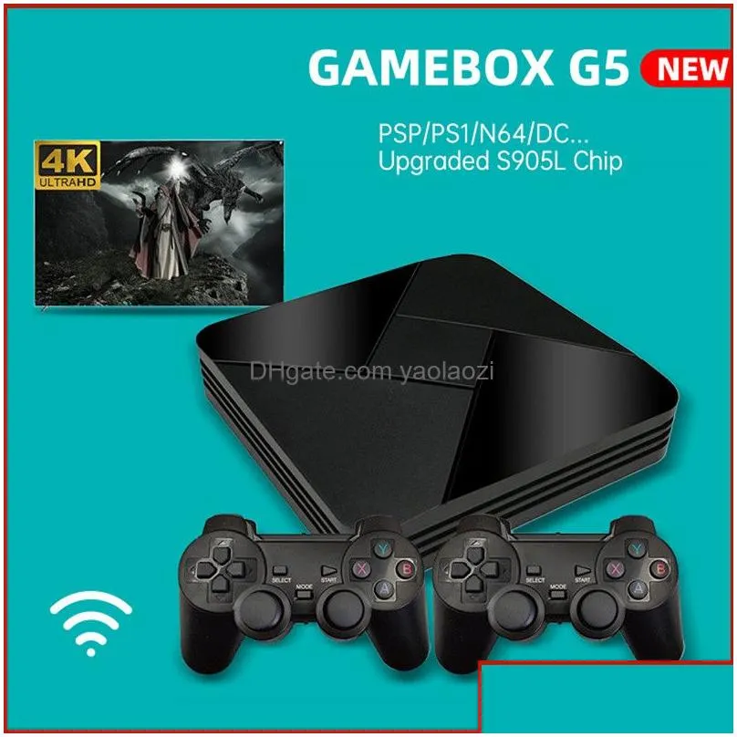 game box g5 host s905l wifi 4k hd super console x more emulator games retro tv video player for ps1/n64/dc