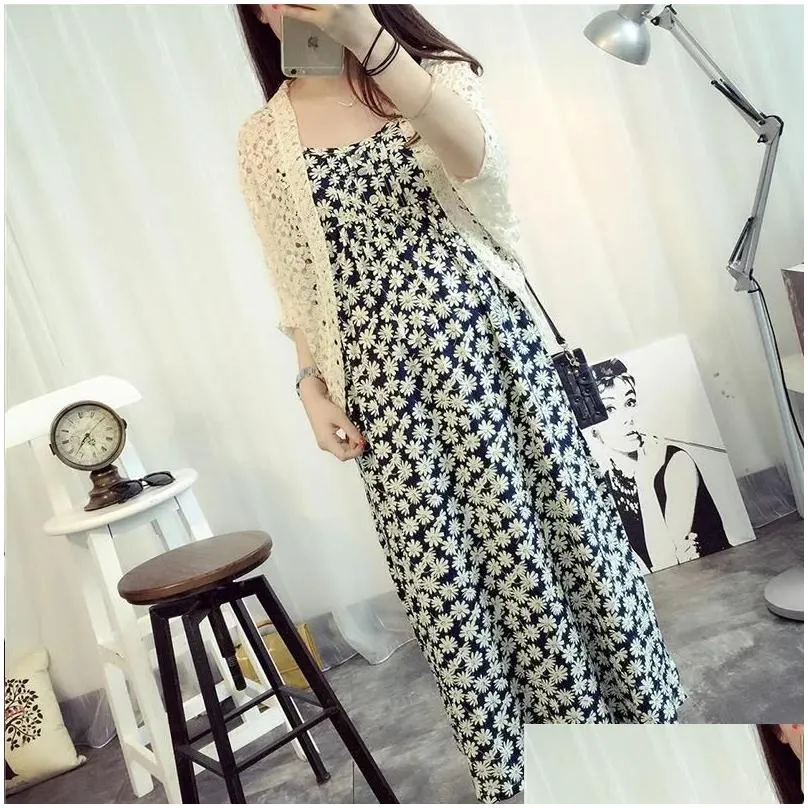 Maternity Dresses Summer Mama Love Clothes Long Sling Cotton Pregnant Dress Pregnancy For Women