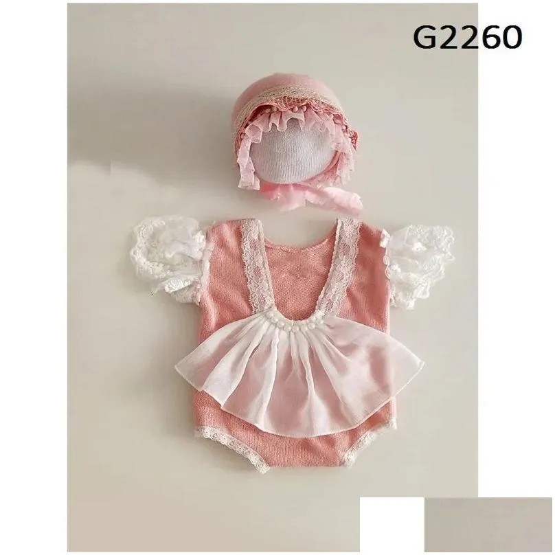 Hotsell Caps Hats born Pography Props Hat Baby Lace Romper Bodysuits Outfit Pography Girl Dress Po Shoot Costume 230111