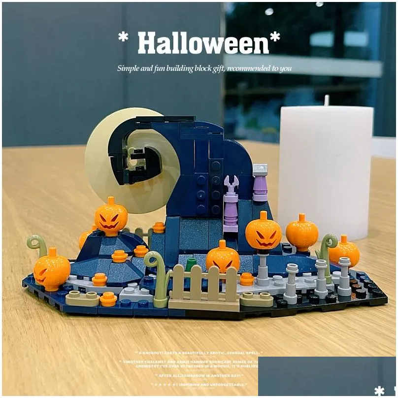 Blocks Blocks Moc Halloween Pumpkin Witch Nightmareal Before Christmas Building Block Set Figure Brick Gift Toys For Children 221007 D Dh4Aw