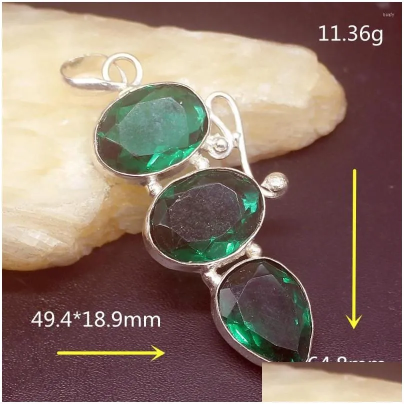 Pendant Necklaces Pendant Necklaces Gemstonefactory Jewelry Big Promotion 925 Sier Trendy Arrival Green Topaz Women Ladies Gifts Neckl Dhcam