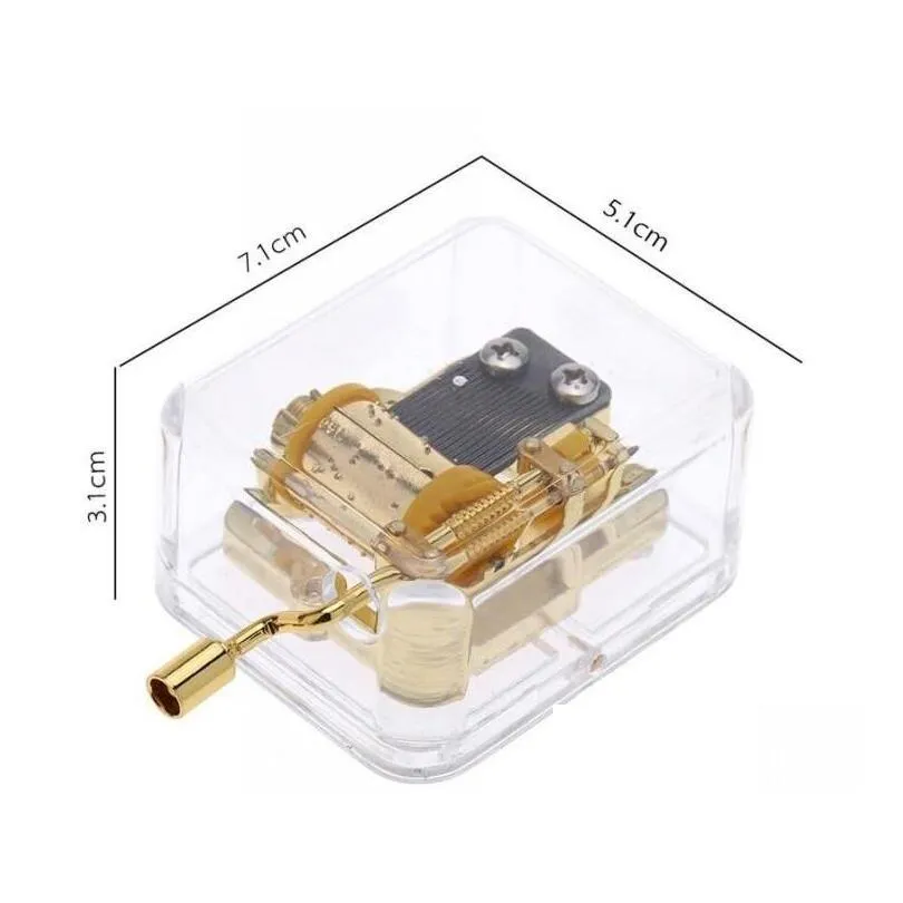 Novelty Items New Arrival Unique Musical Box Acrylic Hand Novelty Items Crank Music Golden Movement Melody Castle In The Sky Creative Dhdqj