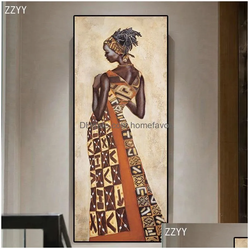 abstract african black woman canvas oil painting print poster character wall art picture for living room home cuadros decoration214a