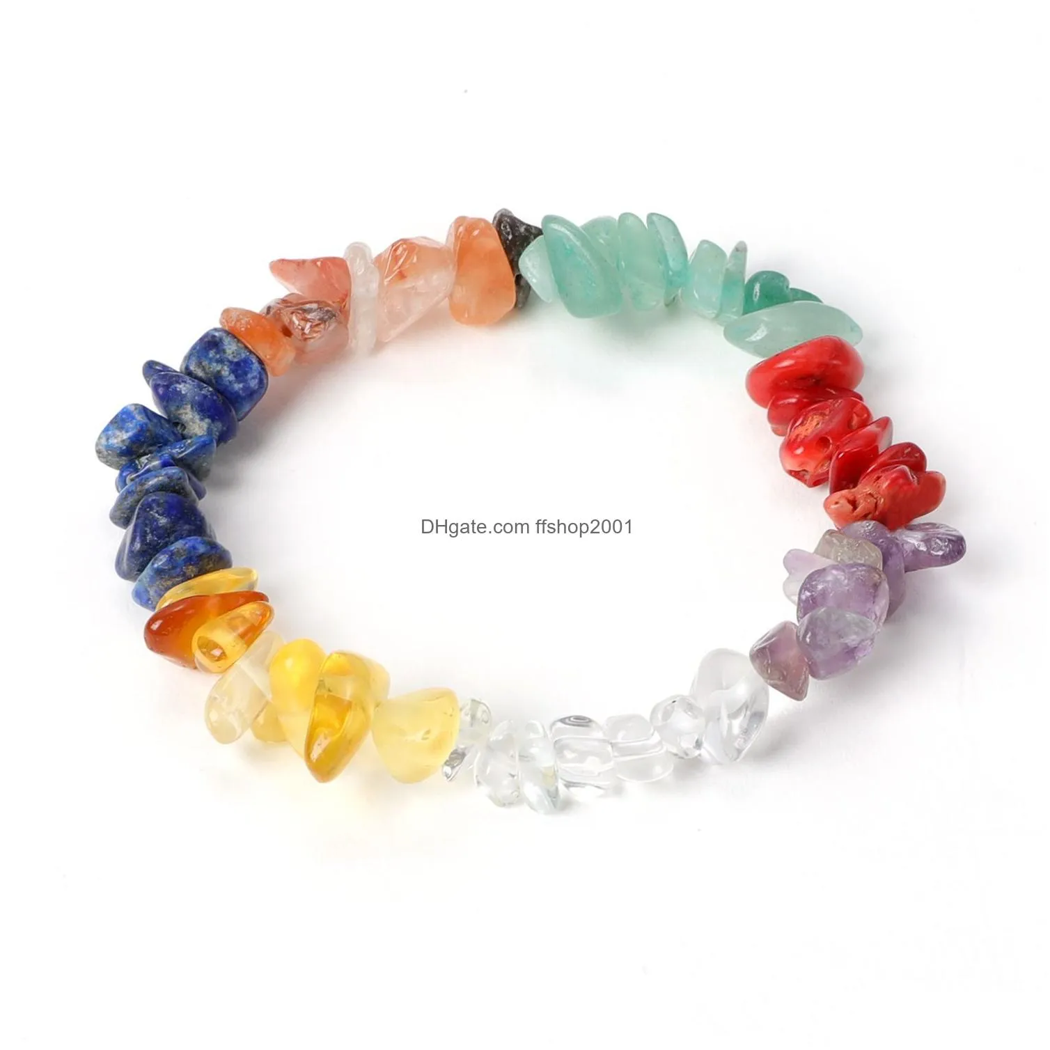natural gem stone bracelet irregular fluorite crystal stretch chip beads nuggets bracelets bangles quartz wristband for women