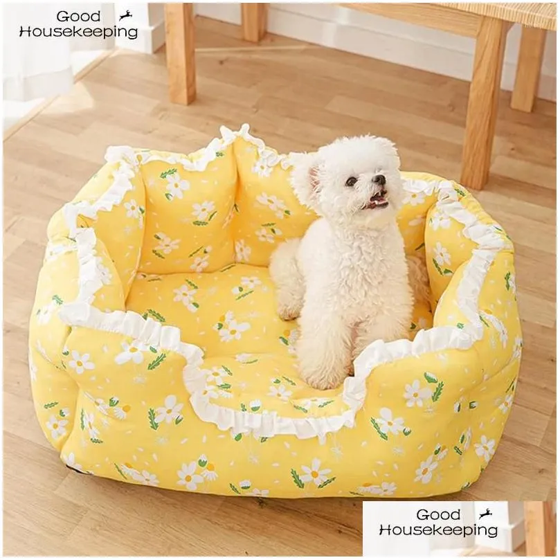 Kennels Summer Cat Bed House Kennel Dog Rug Cats Small Cushion Sofa Pet Tent