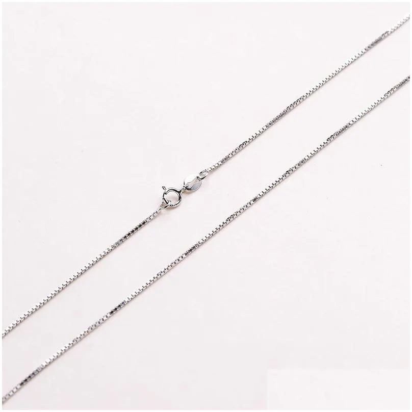 Chains S925 Sterling Sier Long Box Chain Necklace For Women Gold Rose Color Diy Jewelry Handmade Accessories 50 55 60Cm Drop Delivery Dhz2L