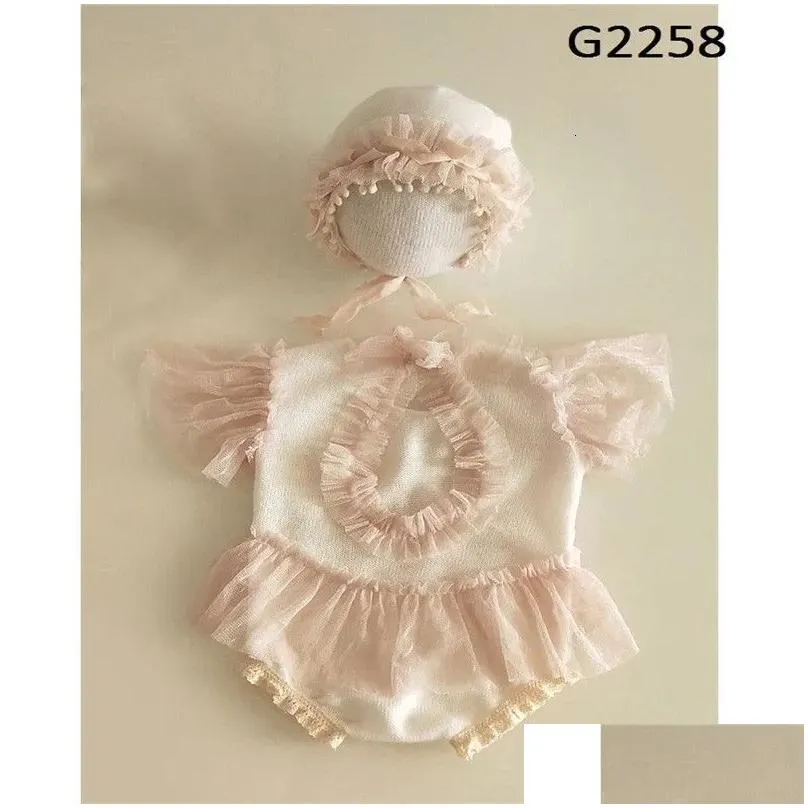 Hotsell Caps Hats born Pography Props Hat Baby Lace Romper Bodysuits Outfit Pography Girl Dress Po Shoot Costume 230111