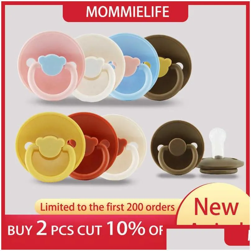 Pacifiers# 100% food grade silicone milk solid color baby high-quality pacifier accessories G220612