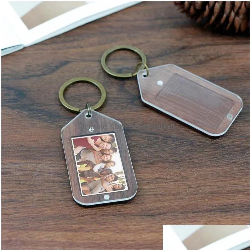 diy acrylic keyrings party favor with p o frame car key chain promotional keychains
