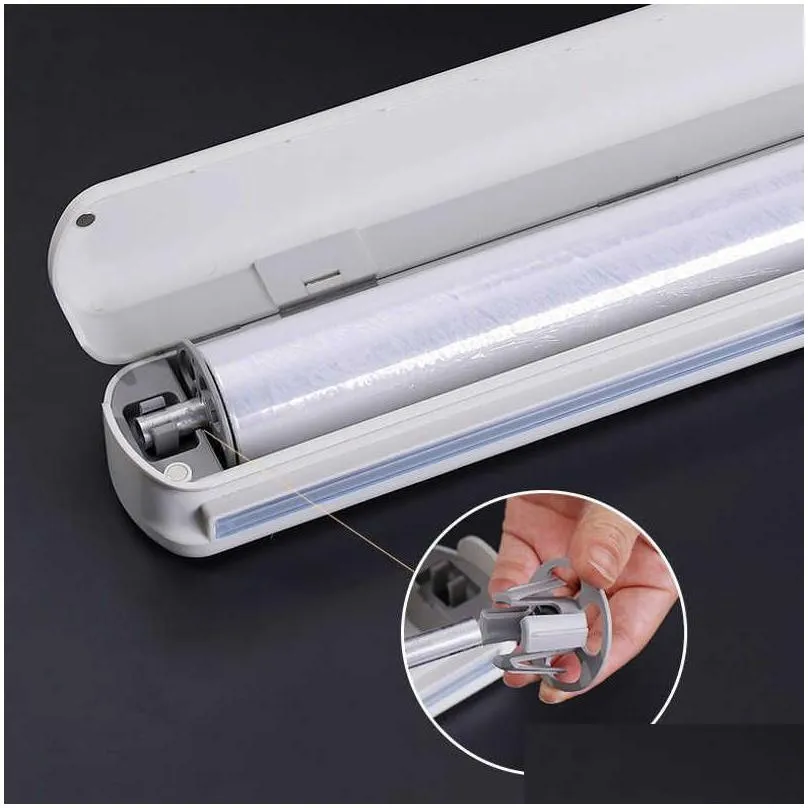 Disposable Take Out Containers Disposable Take Out Containers Food Wrap Cutter Fixing Foil Cling Film Dispenser Plastic Sharp Cookware Dhrck