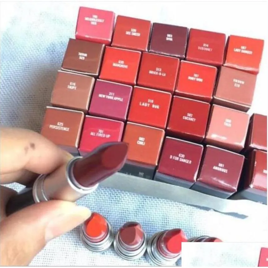 satin Lipstick Rouge A levres 13 Colors Lustre M Brand Lipstick with Series Numbers aluminum tube New Package